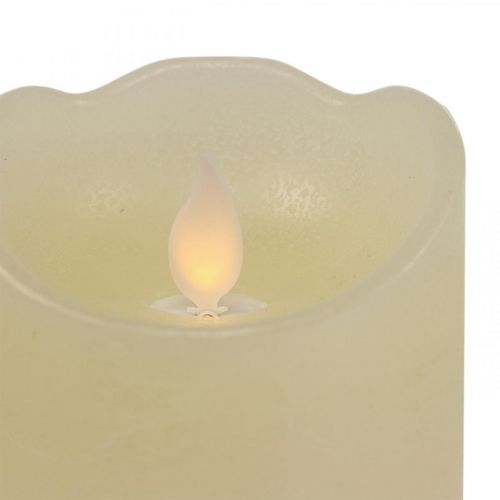 Vela LED vela pilar de cera branco quente Ø7.5cm Alt.12.5cm