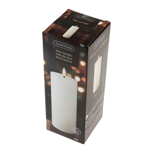 Floristik24 Vela LED com temporizador vela de cera real chama móvel 19cm