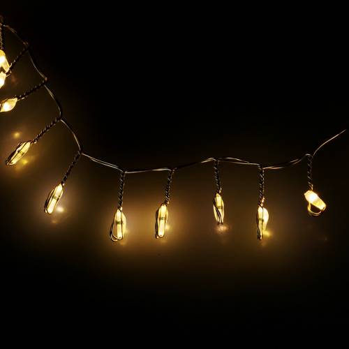 Floristik24 Corrente de luz LED branco quente prata 100cm 100L para bateria