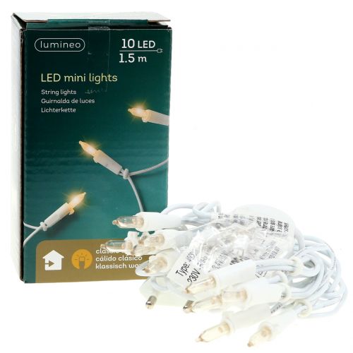 Itens Mini cadeia de LED 10L branco quente branco 1,5 m