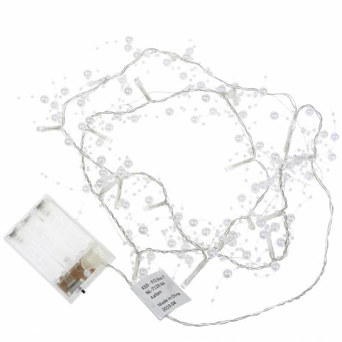 Floristik24 LED de corrente leve pérola grinalda branco quente branco L120cm