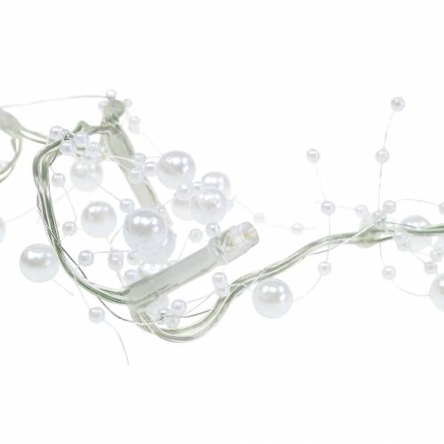 Floristik24 LED de corrente leve pérola grinalda branco quente branco L120cm