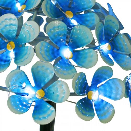 Itens LED crisântemo, decoração luminosa para o jardim, decoração em metal azul L55cm Ø15cm