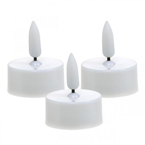 Floristik24 Luzes de chá de LED branco quente Luzes de LED com efeito de chama Velas artificiais Ø3,6 cm Conjunto de 6