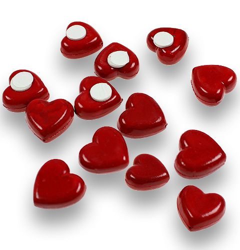 Floristik24 Coração para colar 2cm vermelho 50p