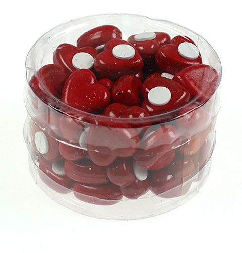 Floristik24 Coração para colar 2cm vermelho 50p