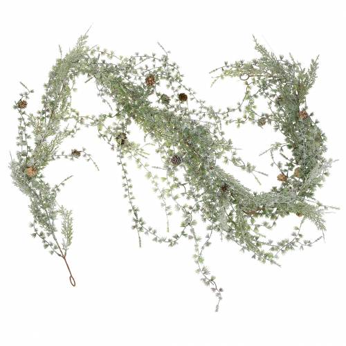 Floristik24 Grinalda de lariço verde / gelado com cones 180cm