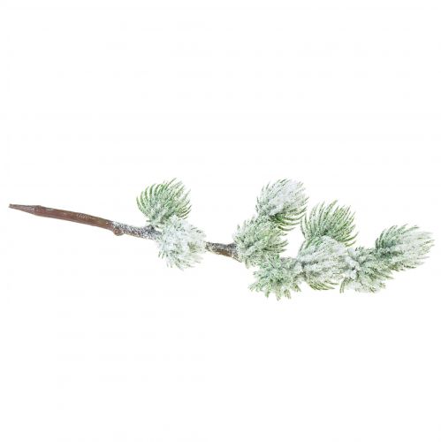 Floristik24 Ramo de larício artificial ramo decorativo verde com neve C25cm