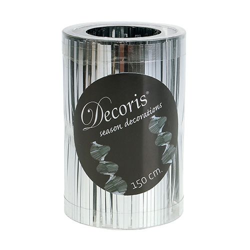 Floristik24 Guirlanda em espiral ouropel 1,5 m de prata