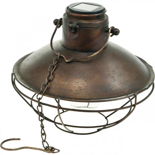 Floristik24 Candeeiro de suspensão LED, candeeiro pendente rústico, alimentado a energia solar Ø24,5cm Alt.24cm