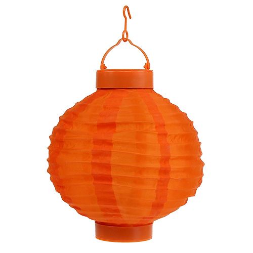 Lampion LED com solar 20cm laranja