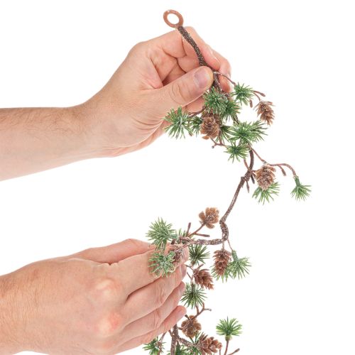 Guirlanda artificial de lariço com pinhas e ramos em forma de agulha, 120 cm | Floristik24.pt
