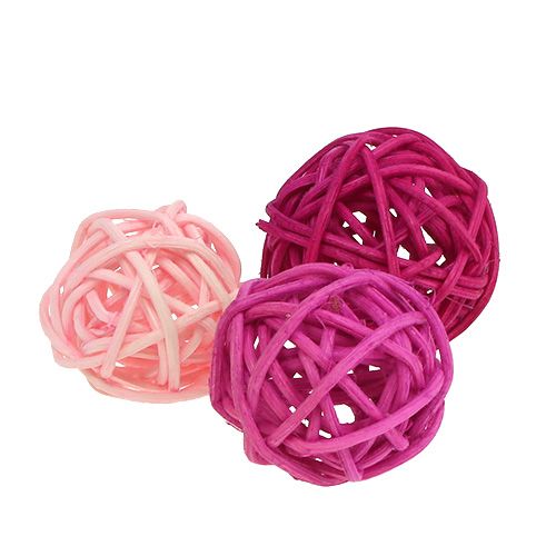 Floristik24 Variedade Lataball 3cm rosa/rosa/lilás 72 unidades