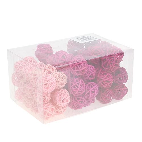 Floristik24 Variedade Lataball 3cm rosa/rosa/lilás 72 unidades