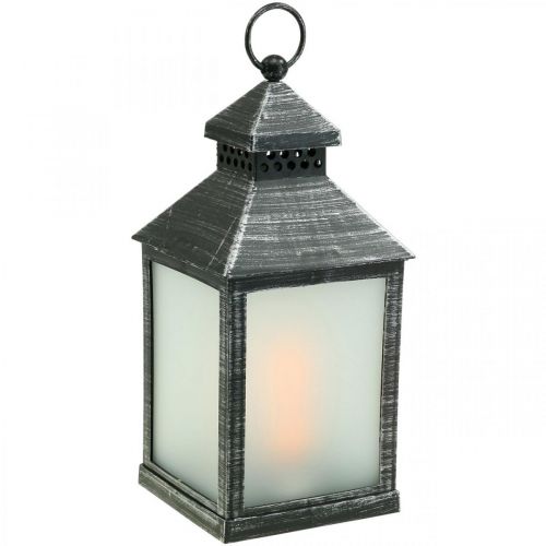 Floristik24 Lanterna LED com temporizador Deco Lanterna Vintage Prata H23cm