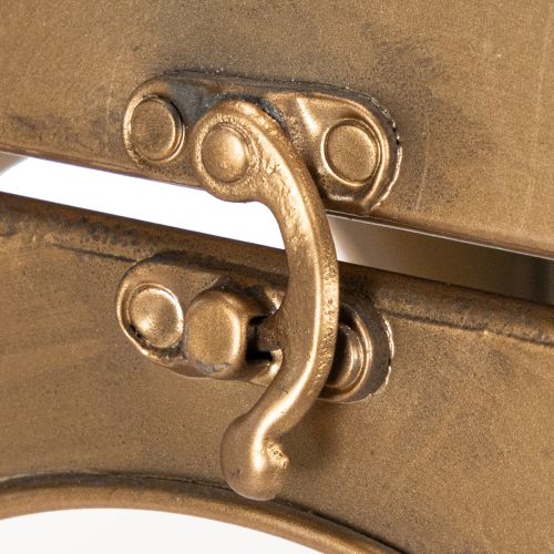 Lanterna de metal com vidro e aparência de latão, 50 cm de altura, conjunto de 2 | Floristik24.pt