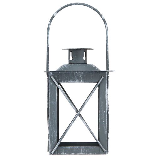 Itens Lanterna de metal lanterna cinza vintage luz de chá Alt.11cm 3 unidades