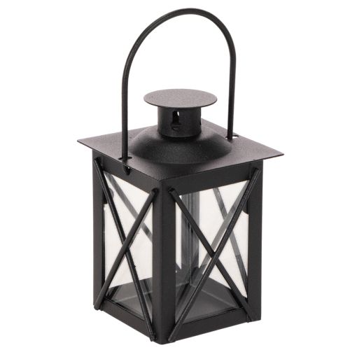 Lanterna preta com alça para vela pequena, 16 cm, 2 peças comprar | Floristik24.pt