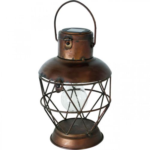 Floristik24 Lanterna solar, lâmpada LED suspensa aparência industrial Ø16cm Alt.32cm