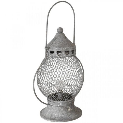 Itens Lanterna de metal, lâmpada LED, Shabby Chic Ø16cm Alt.33,5cm