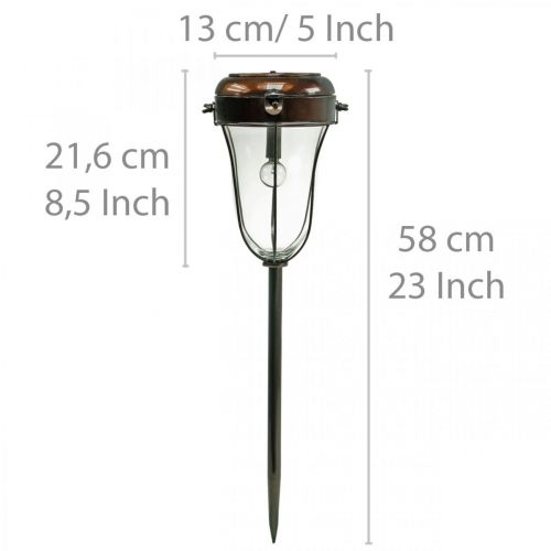 Floristik24 Lanterna solar para ligar, candeeiro LED Ø13,5cm L58cm A21cm