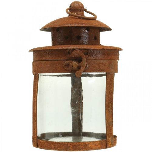 Itens Lanterna de metal com pátina, decoração de verão, lanterna de metal ferrugem H18cm Ø10cm