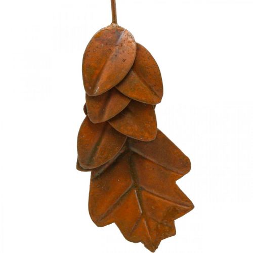 Floristik24 Decoração de outono deixa aparência de ferrugem de metal L20cm 4uds