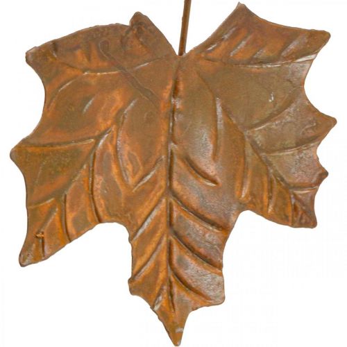 Floristik24 Decoração de outono deixa aparência de ferrugem de metal L20cm 4uds