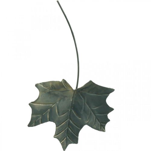 Itens Folhas decorativas de outono metal cinza prateado L20cm 4uds