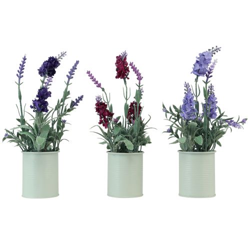 Itens Lavanda em Pote Artificial Roxo Rosa Roxo Claro Alt.26cm 3 unidades