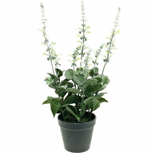 Floristik24 Vaso de Lavanda Artificial Decorativo Flor de Seda Lavanda em Branco