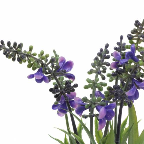 Floristik24 Bando de lavanda artificial com gramíneas 32cm