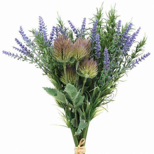 Floristik24 Pacote de ervas lavanda, alecrim, cardo 40cm