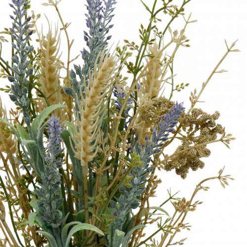 Floristik24 Ramo de lavanda artificial, flores de seda, buquê de lavanda com espigas de trigo e doce-do-campo