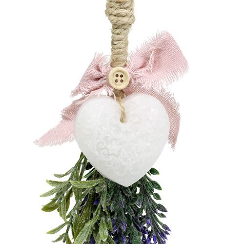 Floristik24 Arbusto de lavanda com coração 25cm sortido. 2pcs