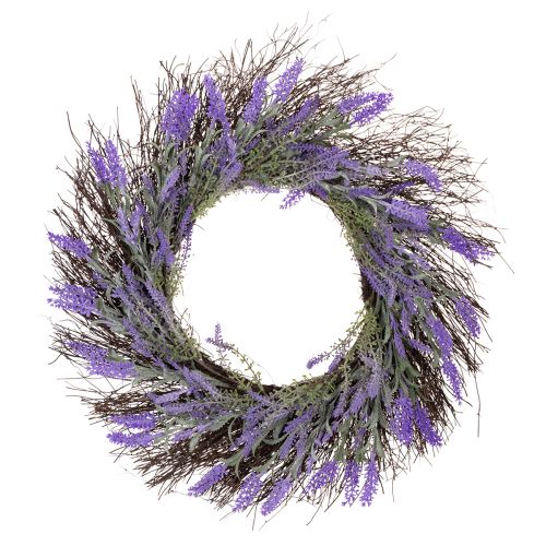 Guirlanda de lavanda para a primavera, decoração de porta, item decorativo para a entrada, 60 cm