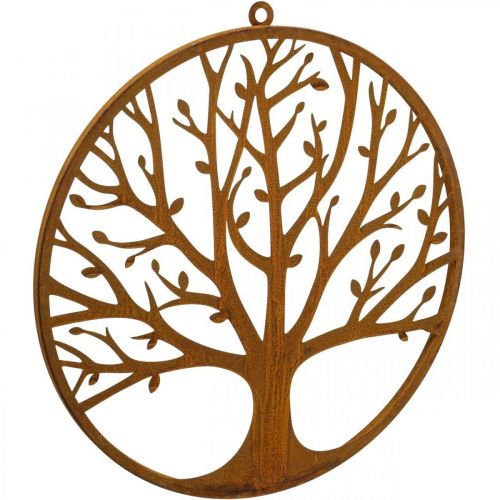 Floristik24 Decoração de parede árvore da vida anel de decoração de pátina anel de metal Ø38cm