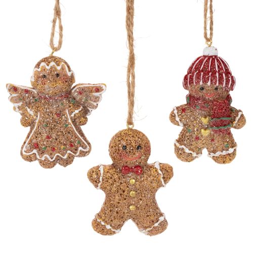 Enfeites decorativos para pendurar, figuras artificiais de biscoito de gengibre, 7 cm, 3 peças. comprar | Floristik24.pt