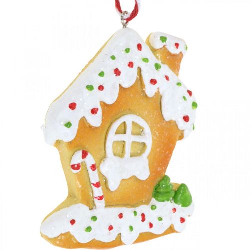 Casa crocante de decorações para árvores de Natal Casa de pão de mel H9cm 3 unidades