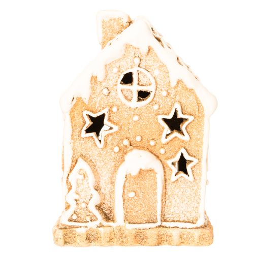 Suporte para vela em formato de casinha de gengibre, para decoração e para uso em pé, 13 cm | Floristik24.pt