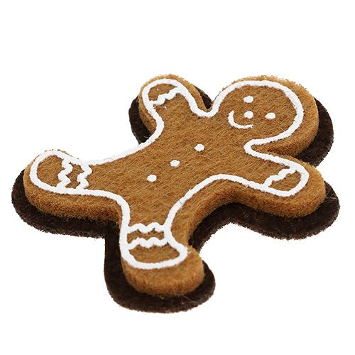 Floristik24 Bonecos de gengibre feitos de feltro para colar 4 cm 12 unidades