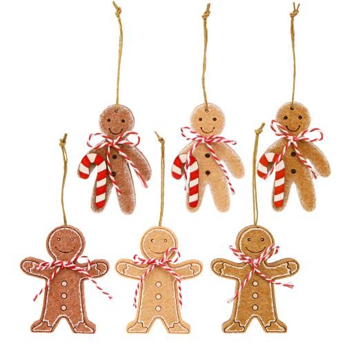 Itens Decoração de boneco de gengibre para pendurar em fibra de madeira sortida 8cm 12 peças
