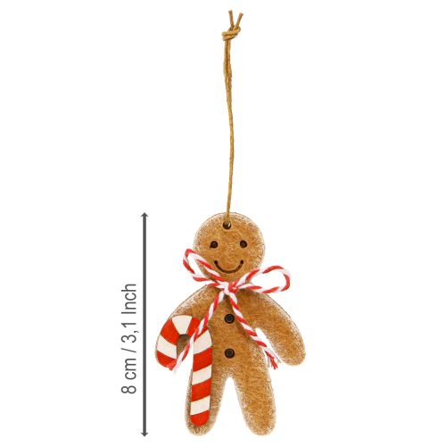 Itens Decoração de boneco de gengibre para pendurar em fibra de madeira sortida 8cm 12 peças