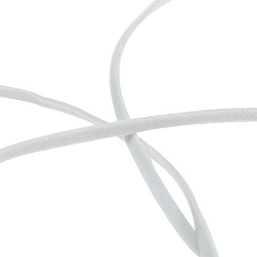 Floristik24 Cordão de couro branco 3mm 10m