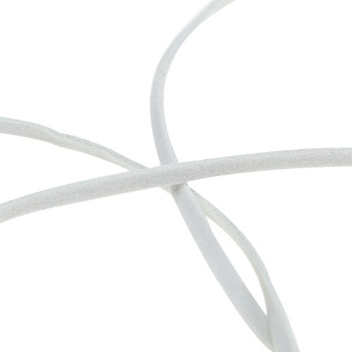 Itens Cordão de couro branco 3mm 10m