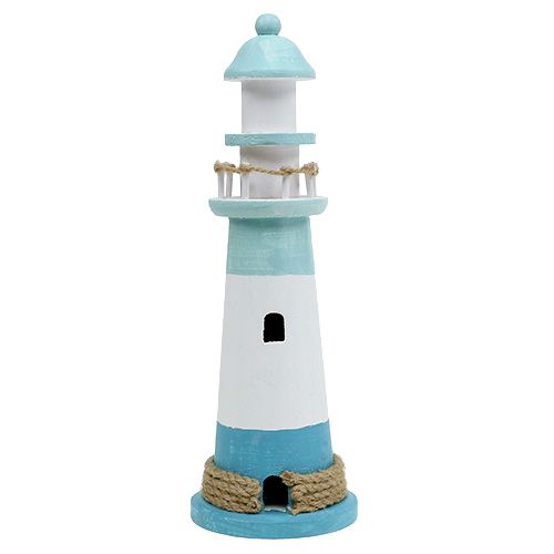Floristik24 Farol Ø10cm Alt.30cm azul-branco