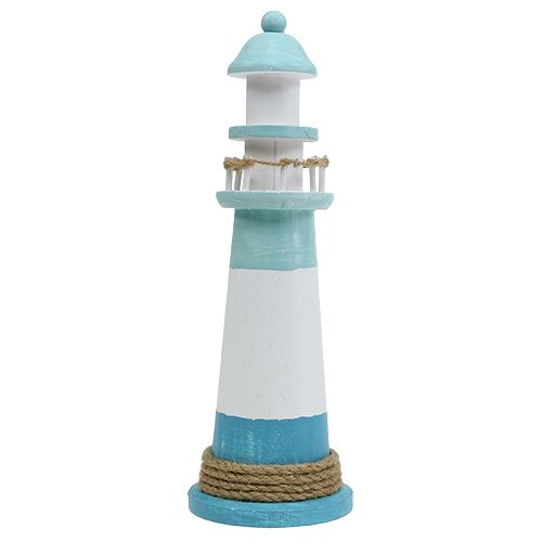 Floristik24 Farol Ø10cm Alt.30cm azul-branco