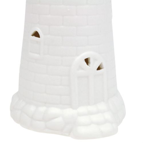 Floristik24 Farol com LED 17,5cm branco mate