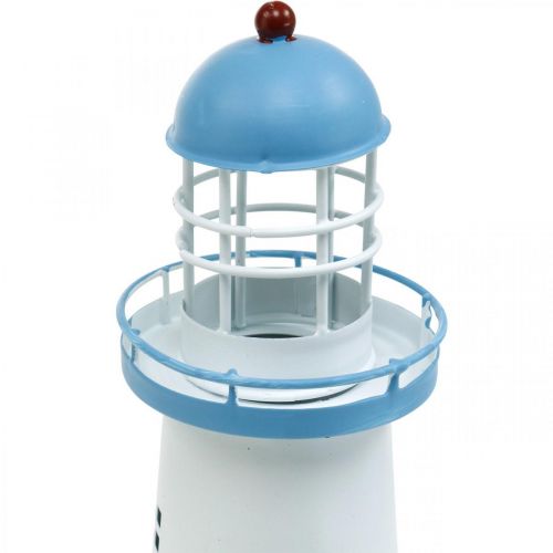 Floristik24 Decoração de farol em metal azul claro Decoração marítima