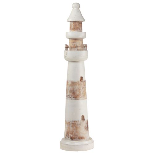 Floristik24 Decoração de farol decoração marítima madeira natural branco 58cm